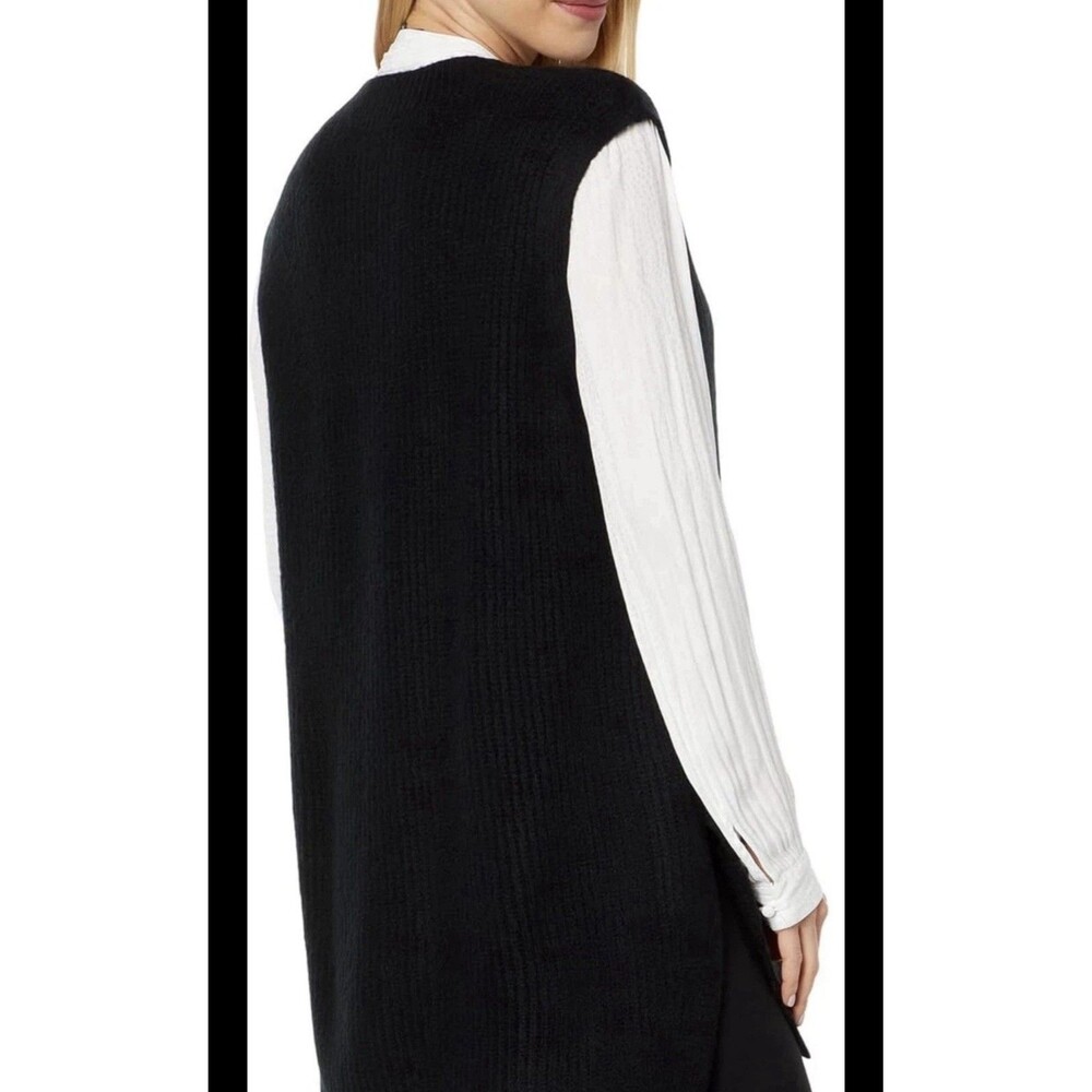 Vince Camuto Womens Knit V-Neck Sweater Vest Black XL - Picture 3 of 3